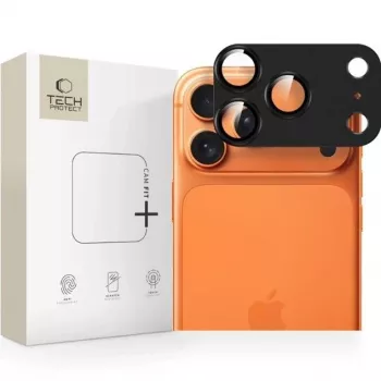 Tech-Protect CamFull Fit Camera Lens Protector, skirta Apple iPhone 15 Pro Max - juoda