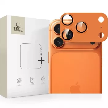 Tech-Protect CamFull Fit fotoaparato objektyvo apsauga, skirta „Apple iPhone 17 Pro Max“ – kosminė oranžinė