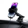 Tech-Protect CM15W-V1 Universalus automobilinis telefono laikiklis su 15W Qi belaidžiu įkrovikliu prietaisų skydeliui ir ventiliacijos angai - Juoda