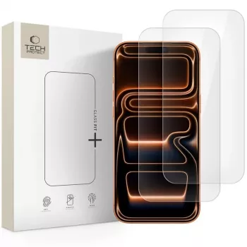 Tech-Protect Glass Fit+ 2 vnt. grūdinto stiklo ekrano apsauga, skirta iPhone 16 Pro / 17 / 17 Pro - permatoma