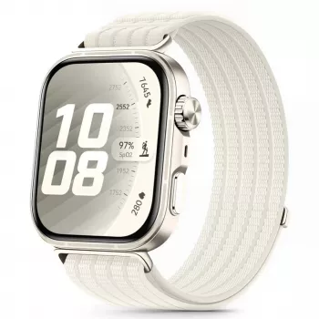 Tech-Protect nailono dirželis, skirtas Huawei Watch Fit 3 / 4 / 4 Pro / 5 / 5 Pro - baltas