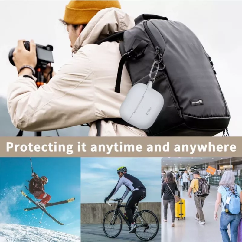 Tech-Protect Silicone Hook Case, skirta Apple AirPods 3 – pilka