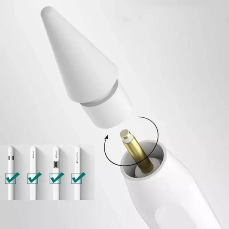 Tech-Protect rašiklio antgaliai, skirti Apple Pencil, 4 vnt. - balti