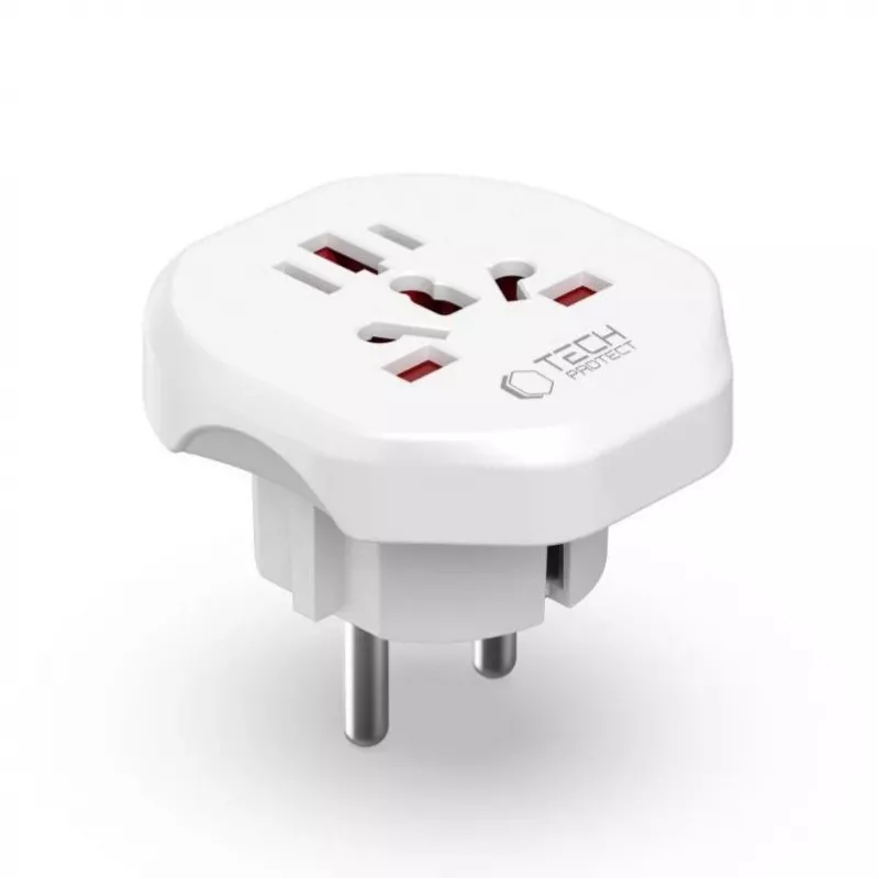 Tech-Protect Universal WL-09 Universalus kelioninis adapteris iš EU baltas