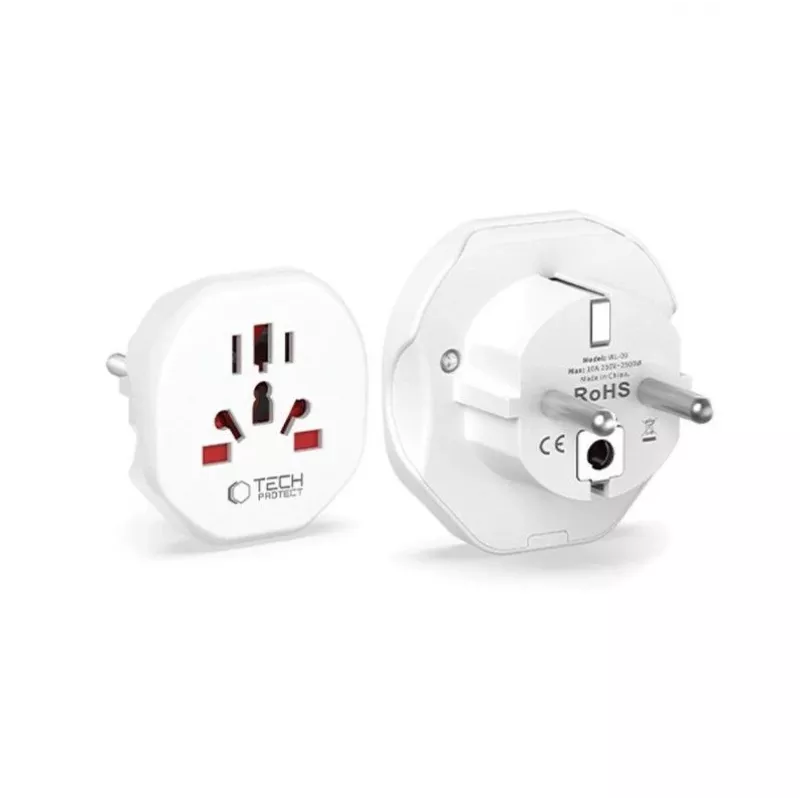 Tech-Protect Universal WL-09 Universalus kelioninis adapteris iš EU baltas