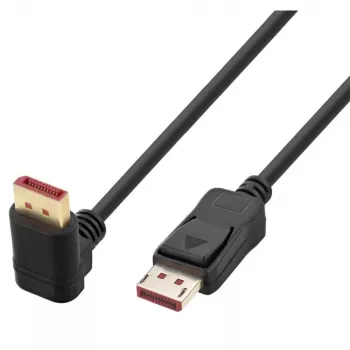 Techly DisplayPort 1.4 kabelis M/M 4K@120Hz 2m juodas, vienas kampinis jungtis ICOC-DSP-A14-020NT9