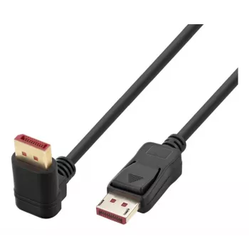 Techly DisplayPort 1.4 kabelis M/M 4K@120Hz 3m juodas, vienas galas kampu ICOC-DSP-A14-030NT9
