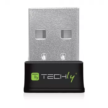 Techly I-WL-USB-600TY Mini WiFi USB adapteris, Dual Band MU-MIMO, 2dBi, 600Mbps, juodas