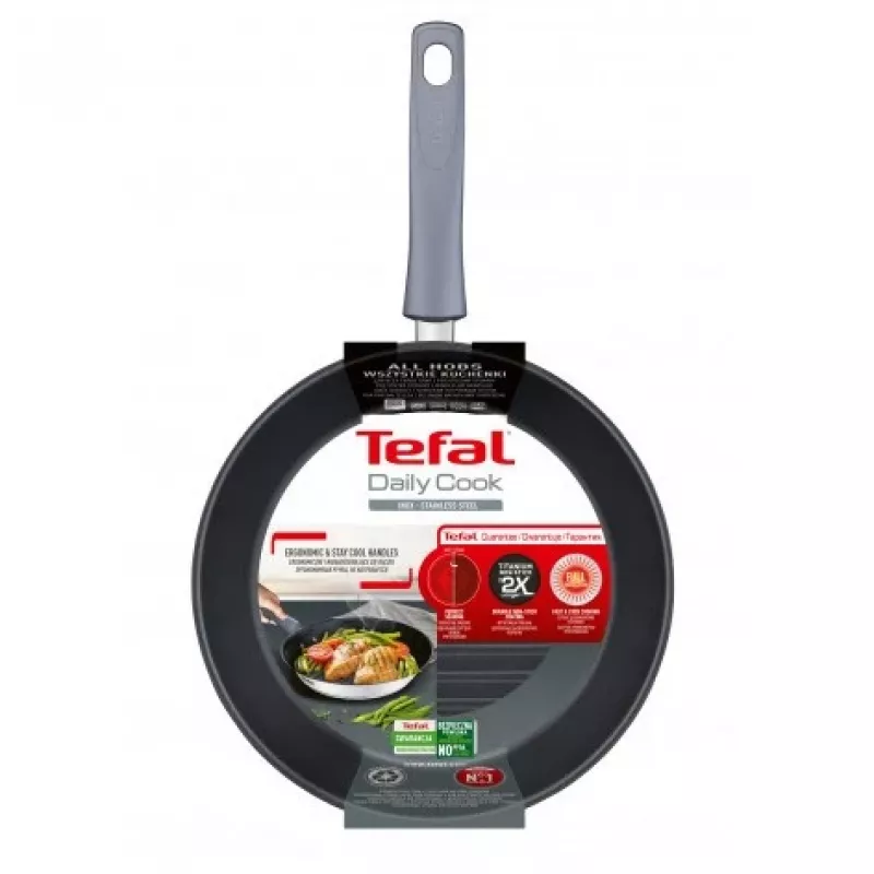 Tefal Daily Cook G7314055 26 cm grilio keptuvė su titano nepridegančia danga ir Thermo-Signal indikatoriumi