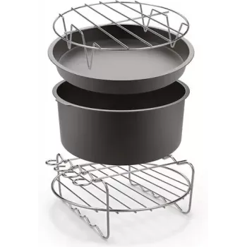 TEFAL Easy Fry priedų rinkinys, skirtas OBH Nordica XXL gruzdintuvėms – kepimo forma, iešmų stovas, 5 iešmai