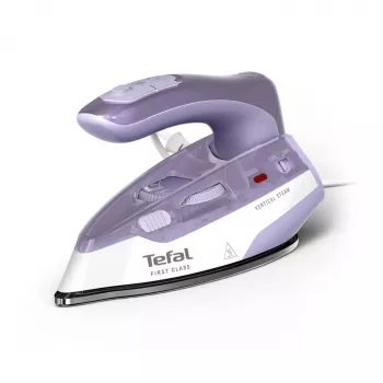 Tefal First Class DB1612E0 kelioninis lygintuvas – 1100 W, nerūdijančio plieno padas, dviguba įtampa, 70 ml talpa, baltas/mėlynas