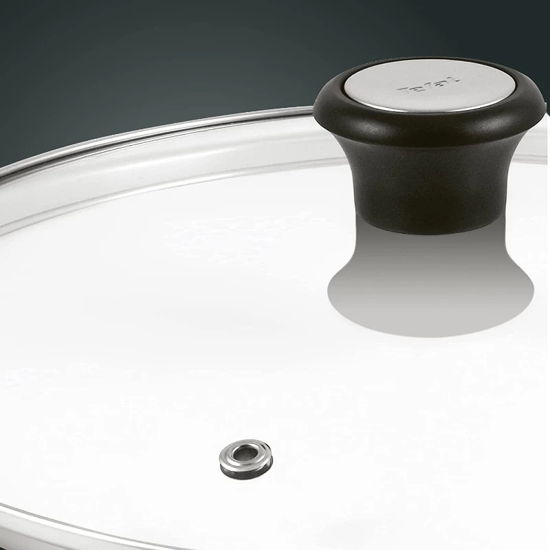 Tefal stiklinis dangtis Ø30cm – grūdinto stiklo dangtis su garų išleidimo anga, nerūdijančio plieno lanku, tinka plauti indaplovėje