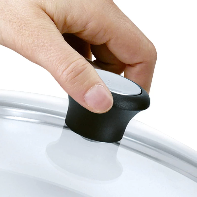 Tefal stiklinis dangtis Ø30cm – grūdinto stiklo dangtis su garų išleidimo anga, nerūdijančio plieno lanku, tinka plauti indaplovėje