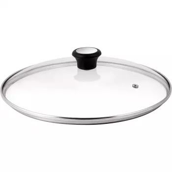 Tefal stiklinis dangtis Ø30cm – grūdinto stiklo dangtis su garų išleidimo anga, nerūdijančio plieno lanku, tinka plauti indaplovėje