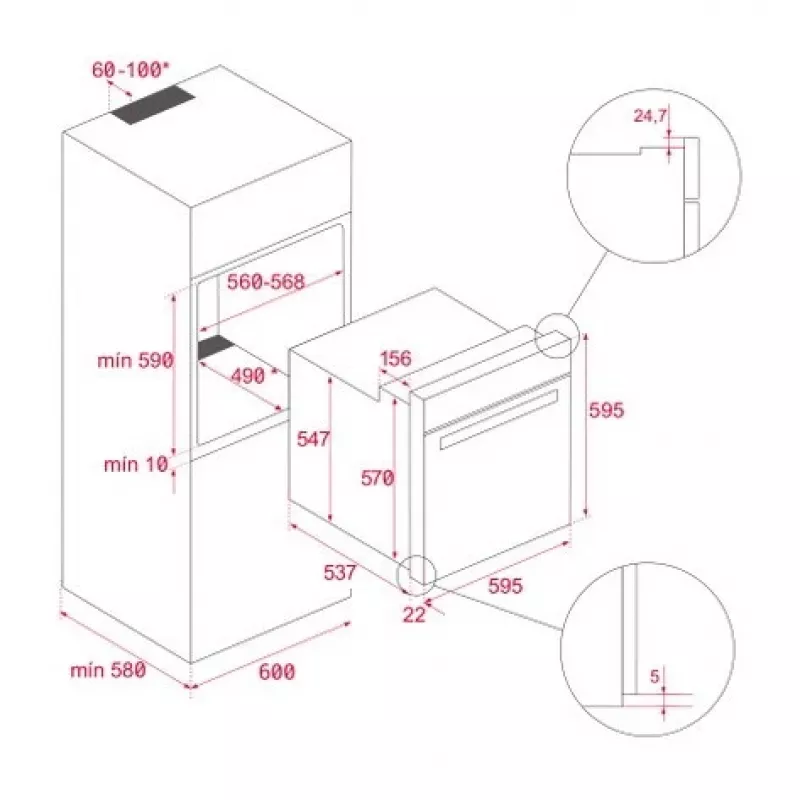 TEKA HSB 6350 SS Įmontuojama elektrinė orkaitė, 70 L, A+ energijos klasė, nerūdijantis plienas