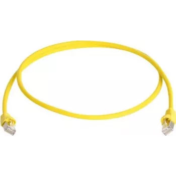 Telegärtner 100008173 CAT 5e F/UTP RJ45 tinklo kabelis, 0,5 m, geltonas, atsparus liepsnai, su apsauginėmis įmovomis