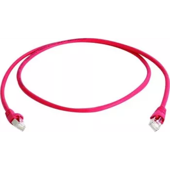 Telegärtner 100008775 RJ45 tinklo kabelis CAT 5e F/UTP 5,0 m raudonas, atsparus liepsnai, su apsauga nuo perlenkimo
