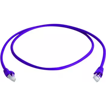 Telegärtner MP8 FS 500 Cat 6a S/FTP komutacinis kabelis, RJ-45 male į RJ-45 male, 0,5 m, violetinės spalvos, su apsauginėmis fiksatorių movomis