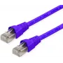 Telegärtner MP8 FS 500 Cat 6a S/FTP komutacinis kabelis, RJ-45 male į RJ-45 male, 0,5 m, violetinės spalvos, su apsauginėmis fiksatorių movomis