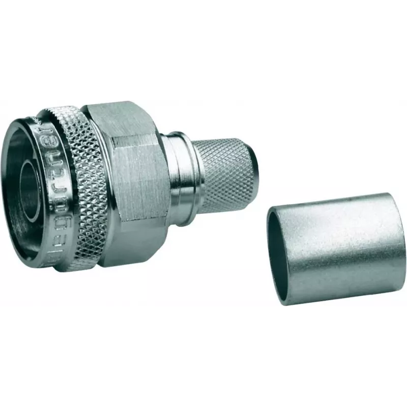 Telegärtner N-Type crimp jungtis RG-213/U kabeliui, 50 Ohm, tiesi, nikeliuoto žalvario, auksuoto kontakto, 1 vnt. (J01020A0107)