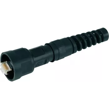 Telegärtner STX V1 RJ45 kištukų rinkinys, plastikinis variantas 1, tiesus, 8P8C, ekranuotas, juodas, 1 vnt.