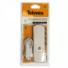 Televes 39550 buitinis televizijos signalo stiprintuvas su F tipo jungtimis – 3 išėjimai (2+TV): VHF/UHF – Auto LTE