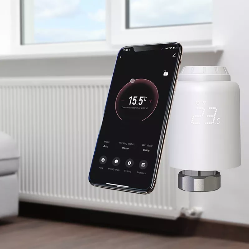 Tellur Smart WiFi termostatinis radiatoriaus vožtuvas RVSH1 LED baltas