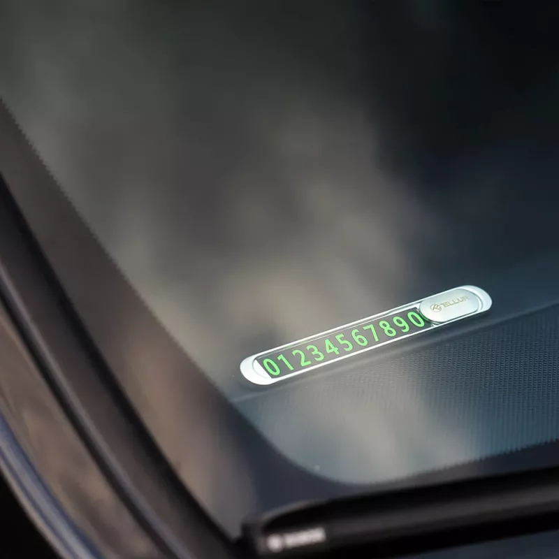 Tellur Laikino Automobilio Parkavimo Telefono Numerio Kortelė Metallic Silver