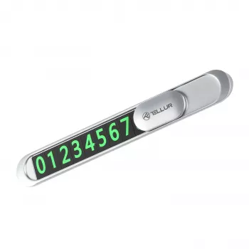Tellur Laikino Automobilio Parkavimo Telefono Numerio Kortelė Metallic Silver