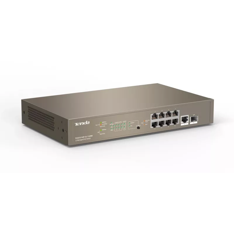 Tenda TEG5310P-8-150W valdomas Layer 3 Gigabit PoE+ komutatorius