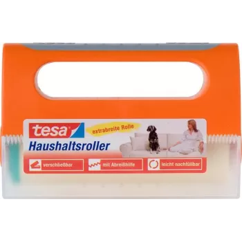 TESA 56511 naminių gyvūnų plaukų surinkimo volelis, itin stiprus klijai, 56 lapeliai, 100 mm plotis, mėlynos/baltos spalvos rankena 56511-00000-07