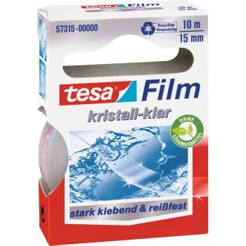tesa Film Crystal Clear universali lipni juosta, 10 ritinių, 15 mm x 10 m, PP plėvelė, atspari plyšimui