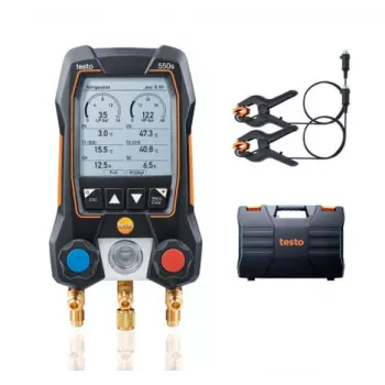 testo 550s skaitmeninis kolektorius su Bluetooth ir 2 belaidžiais spaustukiniais temperatūros zondais (0564 5501)