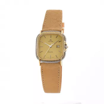 TETRA Watch Women 125-C (27mm) - Quartz Analog Stainless Steel Case White Dial Leather Strap
