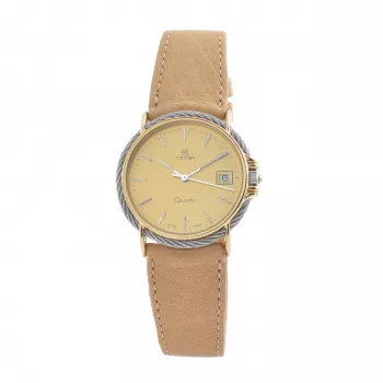 TETRA Women's Watch 113-C 32mm Sidabrinis Ciferblatas Juodas Odinis Dirželis