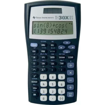 Texas Instruments TI-30X IIS mokslinis skaičiuotuvas, 2 eilučių ekranas, saulės baterija ir maitinimas baterija, juodas