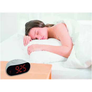 TFA 60.2505 Radijo valdomas žadintuvas su temperatūros rodmeniu – baltas