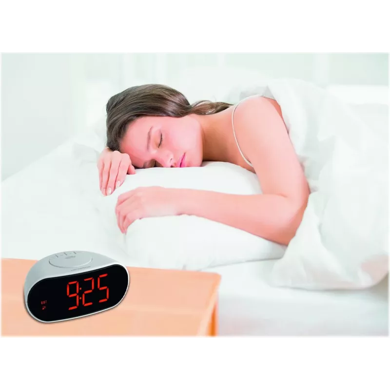TFA 60.2505 Radijo valdomas žadintuvas su temperatūros rodmeniu – baltas