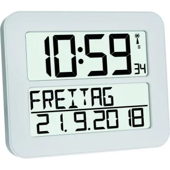 TFA 60.4512.02 TIMELINE MAX radijo bangomis valdomas žadintuvas, baltas