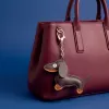 TFO Universal Phone Chain su taksų motyvu, ruda, 150 cm, reguliuojamas crossbody dirželis su tvirtinimo pleistru