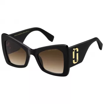 THE MARC JACOBS MARC761S807 Moteriški katinėlio formos akiniai nuo saulės, juodas acetatas, pilki gradientiniai lęšiai, 52 mm