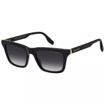 THE MARC JACOBS MARC846S807 Vyriški kvadratiniai akiniai nuo saulės – juodas acetatinis rėmelis, pilki polikarbonatiniai lęšiai, UV400 apsauga