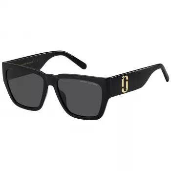 THE MARC JACOBS Moteriški Akiniai nuo Saulės MARC646S807 - Keturkampis Acetato Rėmelis, Pilki Gradientiniai Lęšiai, UV400 Apsauga, 57mm Lęšio Plotis