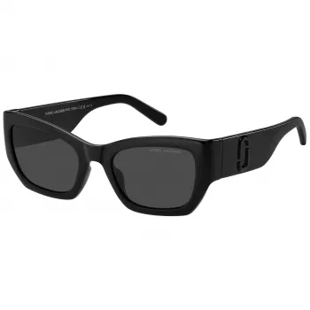 THE MARC JACOBS Moteriški Akiniai Nuo Saulės MARC723S807 - Juodas Acetato Rėmas, Pilki Polikarbonato Lęšiai, 53mm