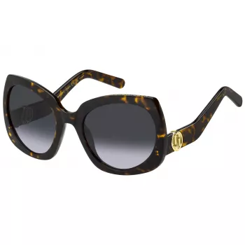 THE MARC JACOBS Moteriški Akiniai nuo Saulės MARC808S086 – Juodas Acetato Rėmelis, Pilki Gradientiniai Lęšiai, 57 mm