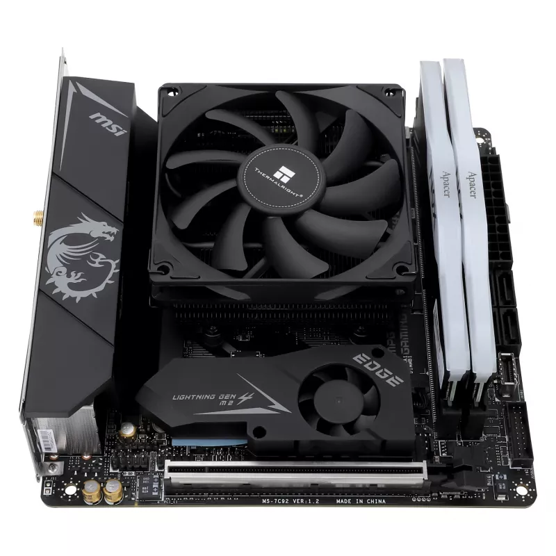 Thermalright AXP90-X36 Black žemo profilio procesoriaus aušintuvas, 92mm PWM ventiliatorius, ITX, Intel ir AMD