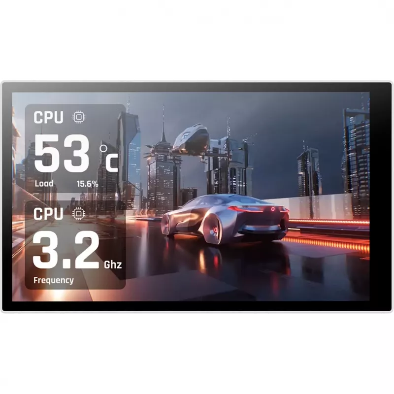 Thermaltake ST360 Ultra Snow 360 mm skysčių aušinimo sistema, 7 colių IPS LCD, balta