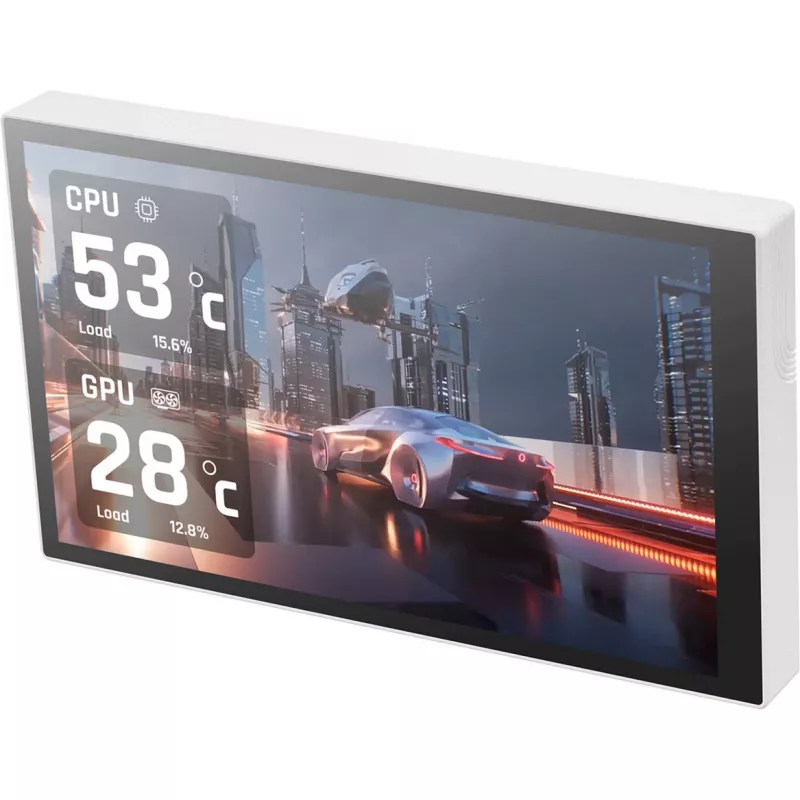 Thermaltake ST360 Ultra Snow 360 mm skysčių aušinimo sistema, 7 colių IPS LCD, balta