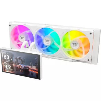 Thermaltake ST360 Ultra Snow White 360mm All-in-One Liquid Cooler su 2.1 inch IPS LCD ekranu