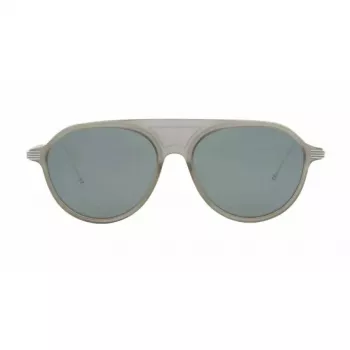 Thom Browne TB809BGRYSLV5 Unisex akiniai su sidabriniais veidrodiniais lęšiais – pilkas rėmelis, 55/18/145 mm